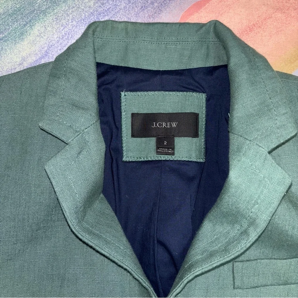 J. Crew - Green linen blazer size 2